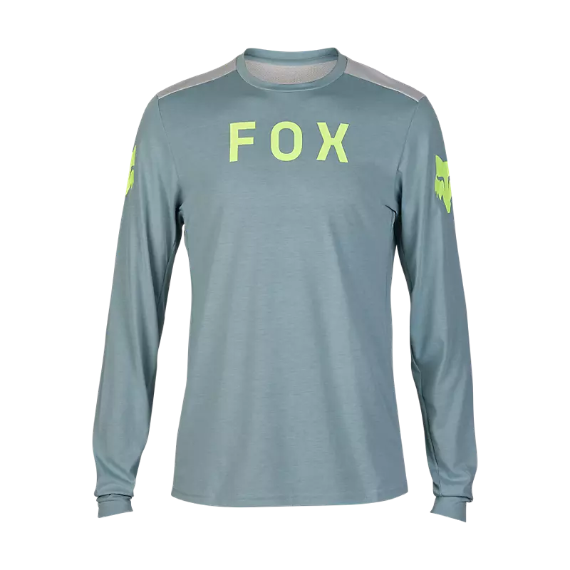 Long-Sleeve-Embroidered-Fox Racing Ranger Dri Release Long Sleeve MTB Jersey - Aviation - Gunmetal