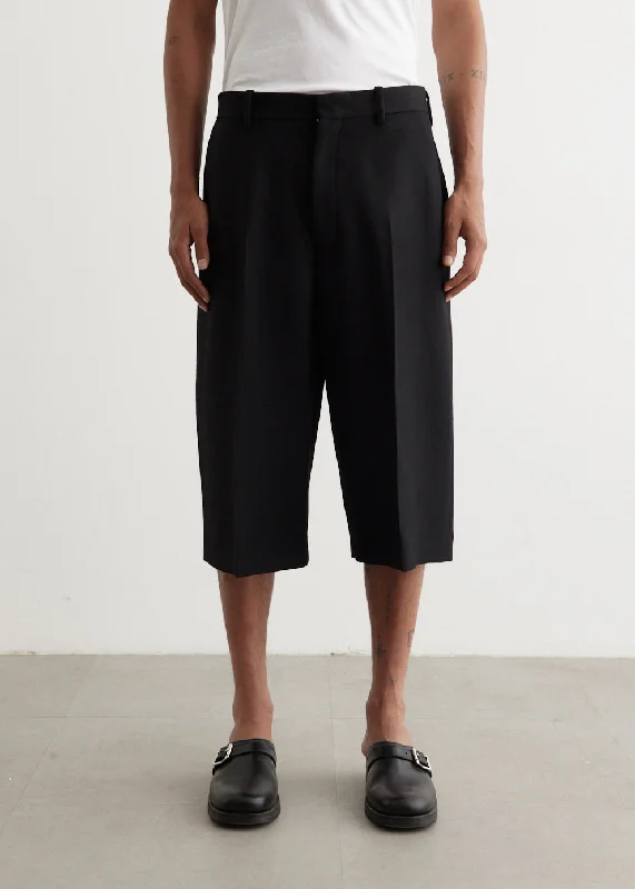 Shorts-Recycled-Rany Heavy Wool Twill Shorts