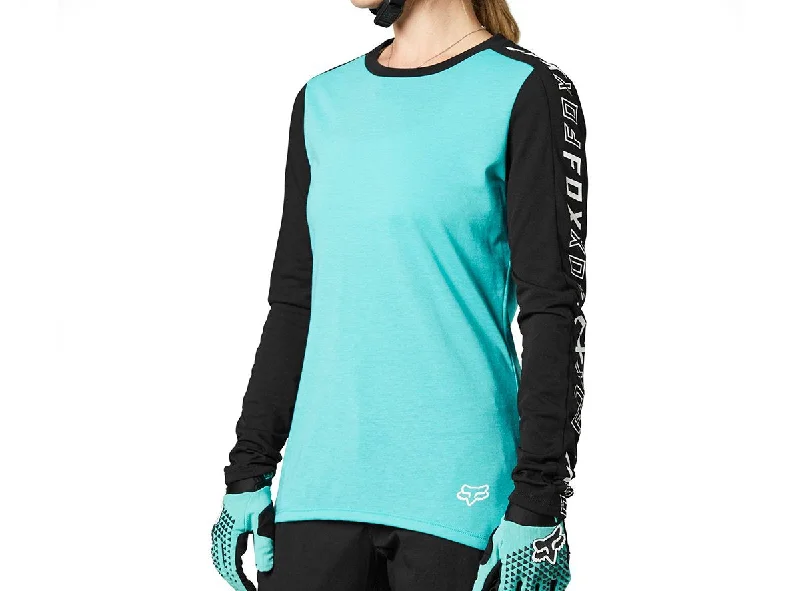 Long-Sleeve-Turtleneck-Fox Racing Ranger DR Long Sleeve MTB Jersey - Womens - Teal