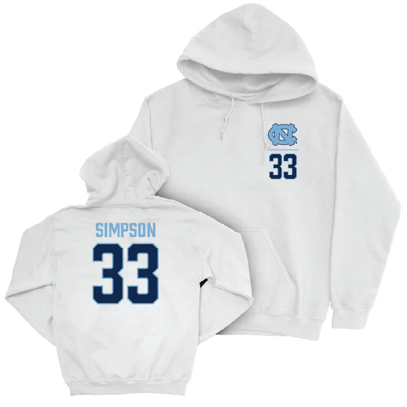 Hoodie-Relaxed-Fit-UNC Football White Logo Hoodie  - Curtis Simpson