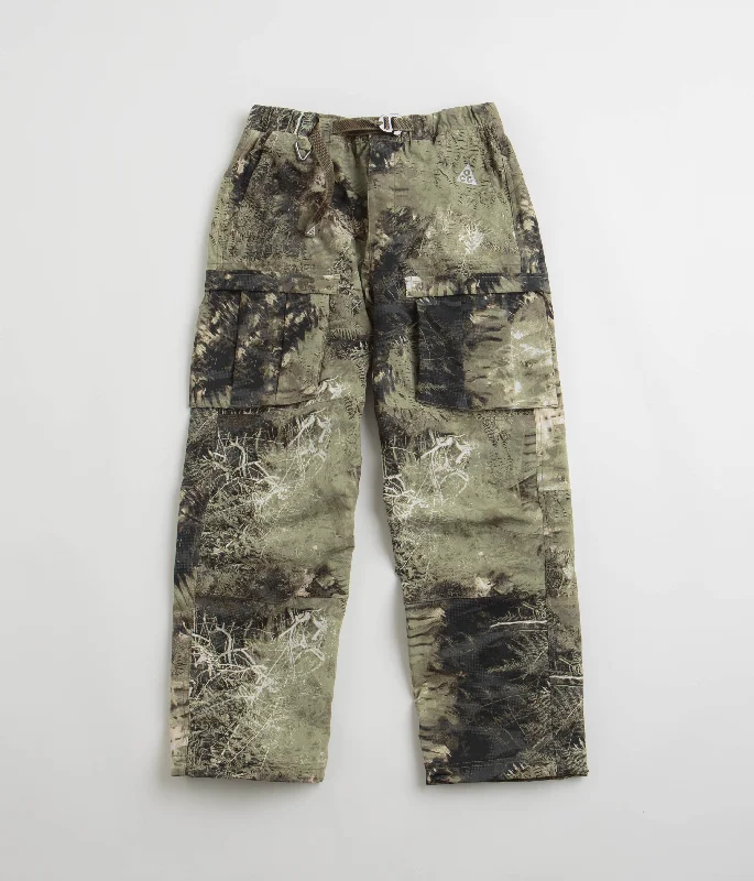 Pants-Embroidered-Nike ACG Smith Summit Cargo Pants - Oil Green / Medium Olive / Reflective Silv