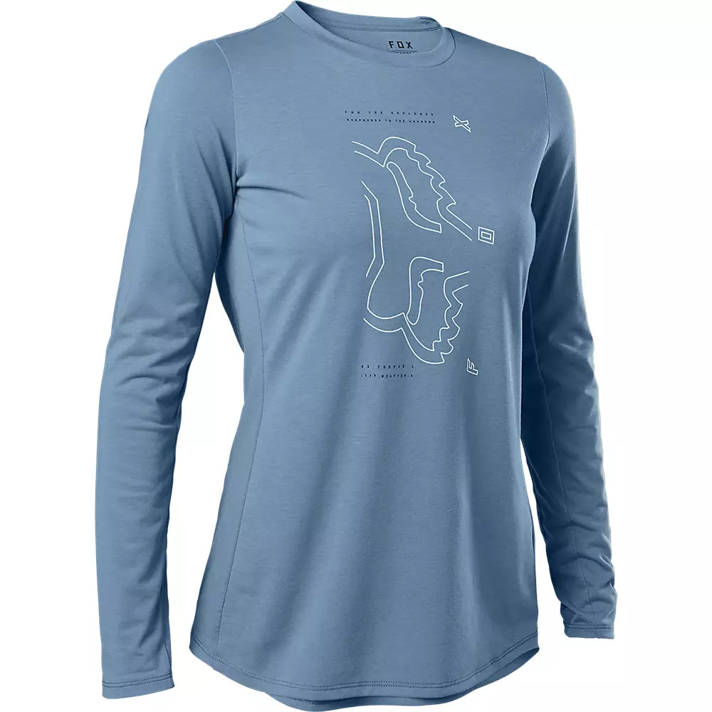 Long-Sleeve-Daily-Wear-Fox Racing Ranger Dri Release Long Sleeve MTB Jersey - Womens - Dusty Blue