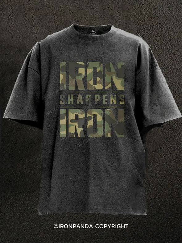 T-Shirt-Winter-Iron Sharpens Iron Washed Gym Shirt