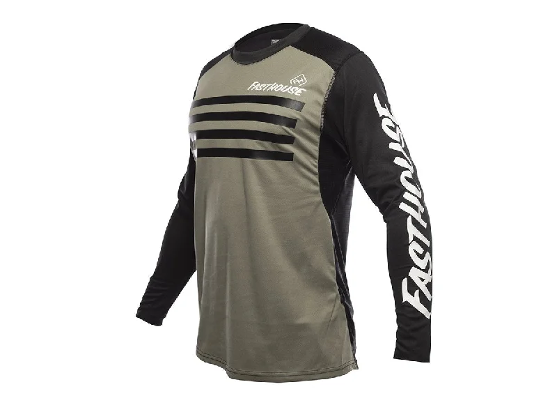 Long-Sleeve-All-Season-Fasthouse Alloy Stripe Long Sleeve MTB Jersey - Moss