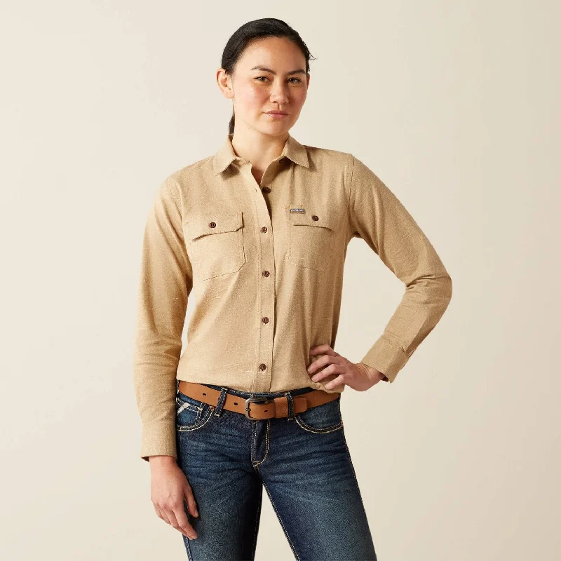 Long-Sleeve-Classic-Ariat Women's Rebar Flannel Button-Down Long Sleeve Tunic