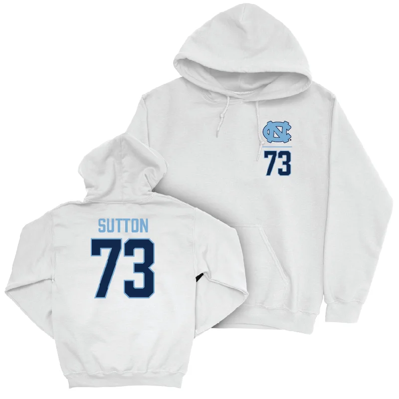 Hoodie-Couple-UNC Football White Logo Hoodie - Eli Sutton