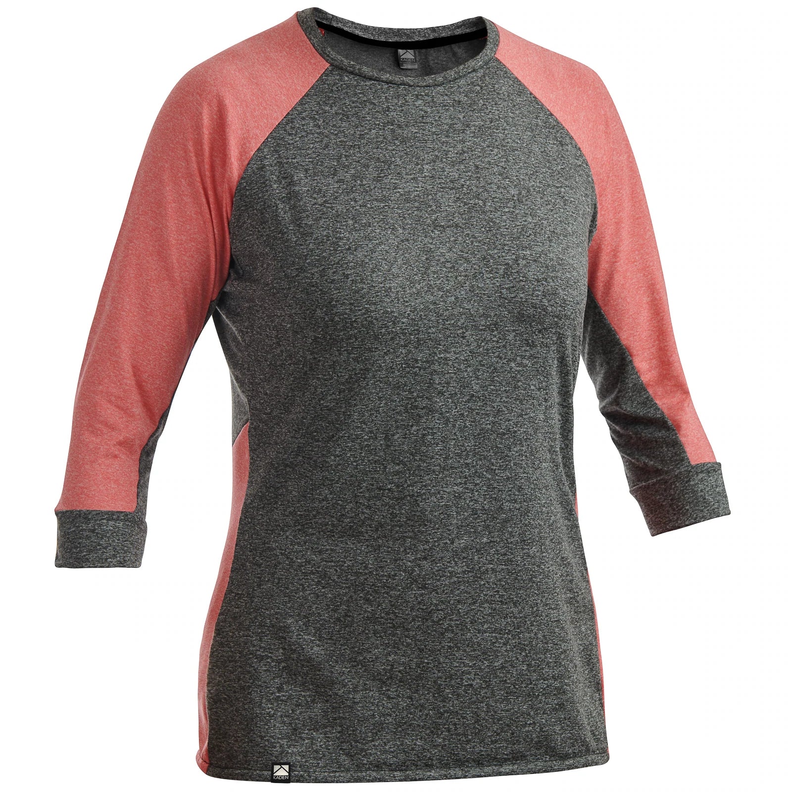 Long-Sleeve-Running-Kaden Apparel Gryla 3/4 Sleeve MTB Jersey - Womens - Titanium-Persimmon