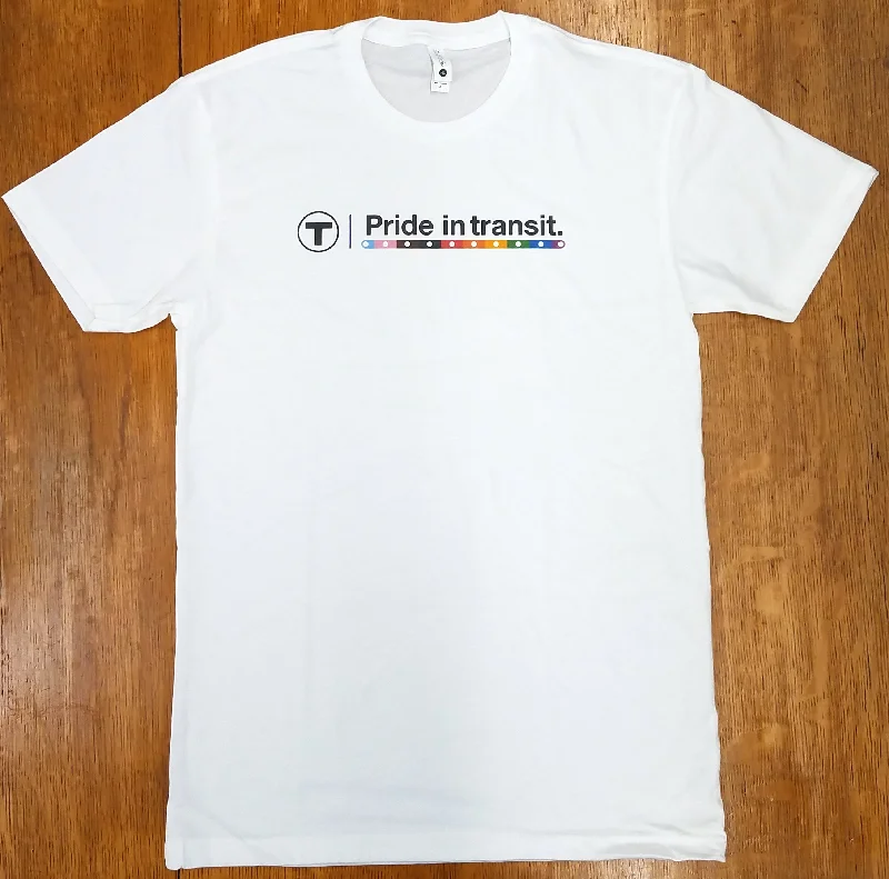 T-Shirt-Beige-MBTA "T Pride in transit" White T-Shirt (ADULT UNISEX)