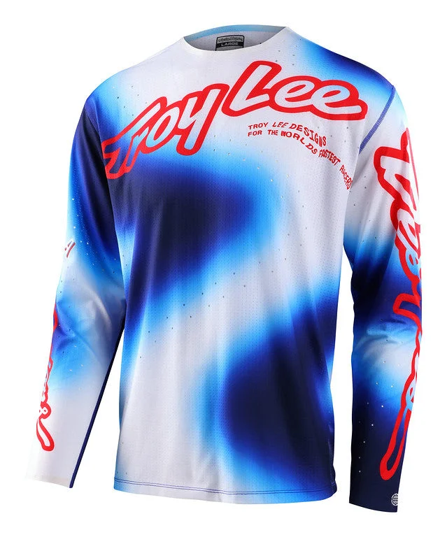 Long-Sleeve-Blue-Troy Lee Designs Sprint Ultra Long Sleeve MTB Jersey - Lucid - White-Blue - 2023