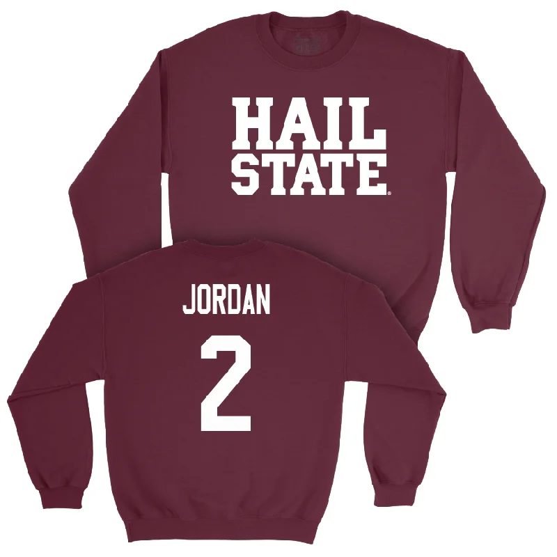 Long-Sleeve-Turtleneck-Maroon Women's Basketball Hail Crew - Jerkaila Jordan