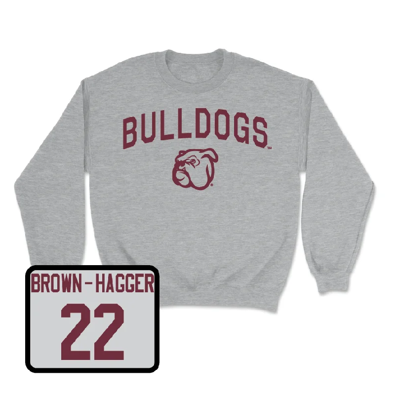 Long-Sleeve-Skateboarding-Sport Grey Women's Basketball Bulldogs Crew - Jasmine Brown-Hagger