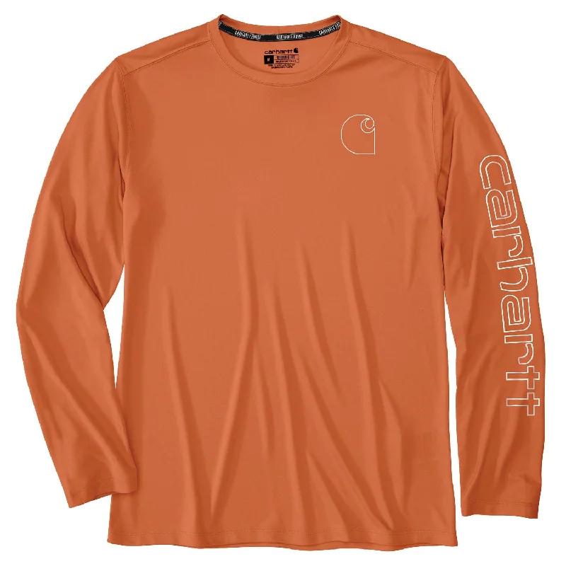 Long-Sleeve-Unisex-Carhartt Men's Force Sun Defender Lightweight Long Sleeve Logo T-Shirt