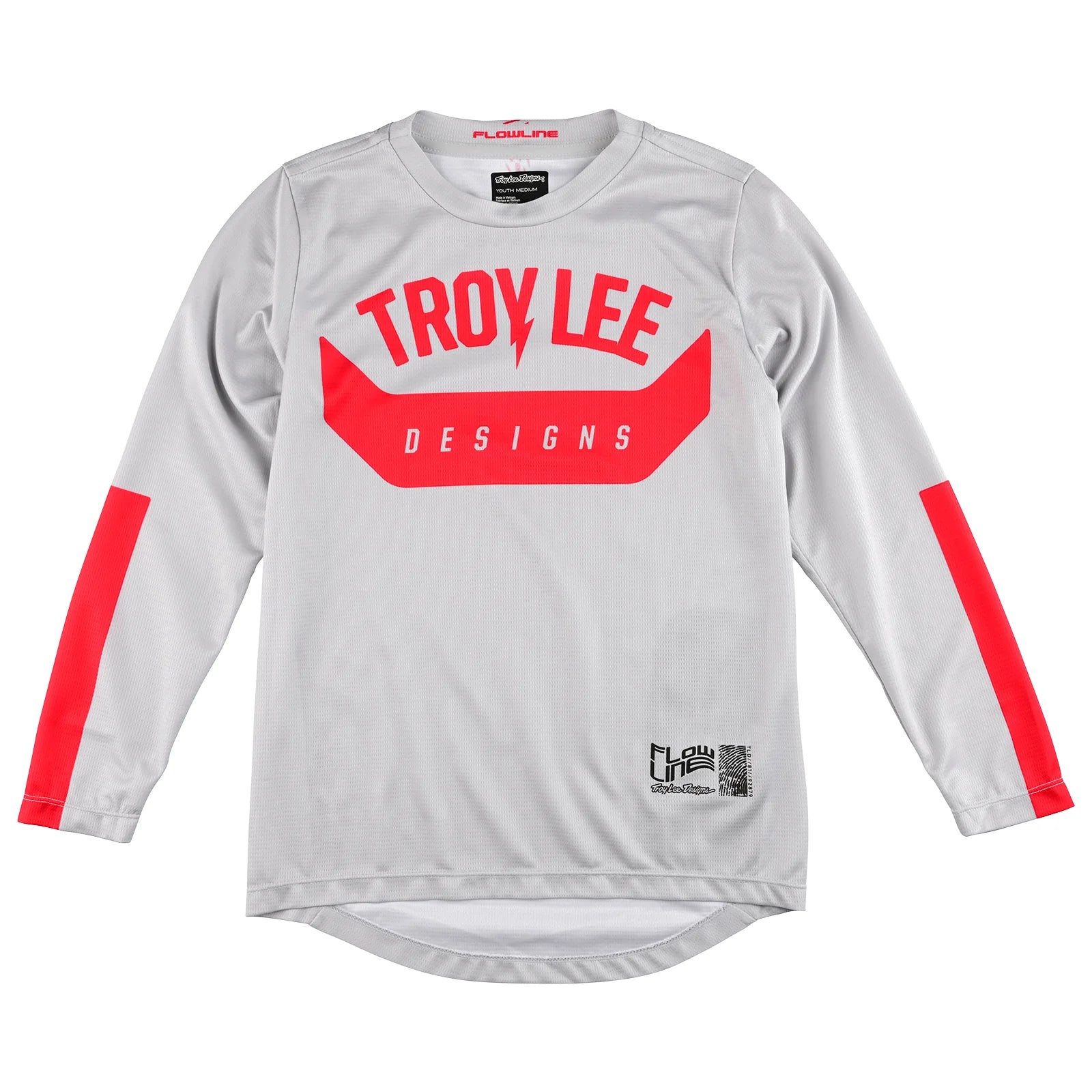 Long-Sleeve-Soft-Troy Lee Designs Flowline Long Sleeve MTB Jersey - Youth - Aircore - Cement