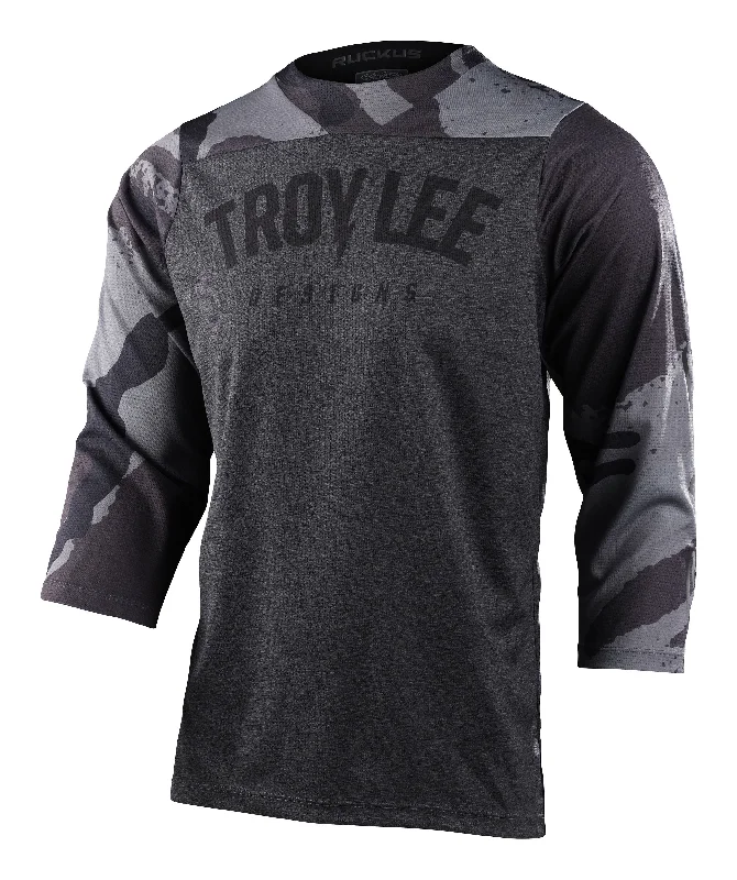 Long-Sleeve-Couple-Troy Lee Designs Ruckus 3/4 Sleeve MTB Jersey - Camber Camo - Black Heather