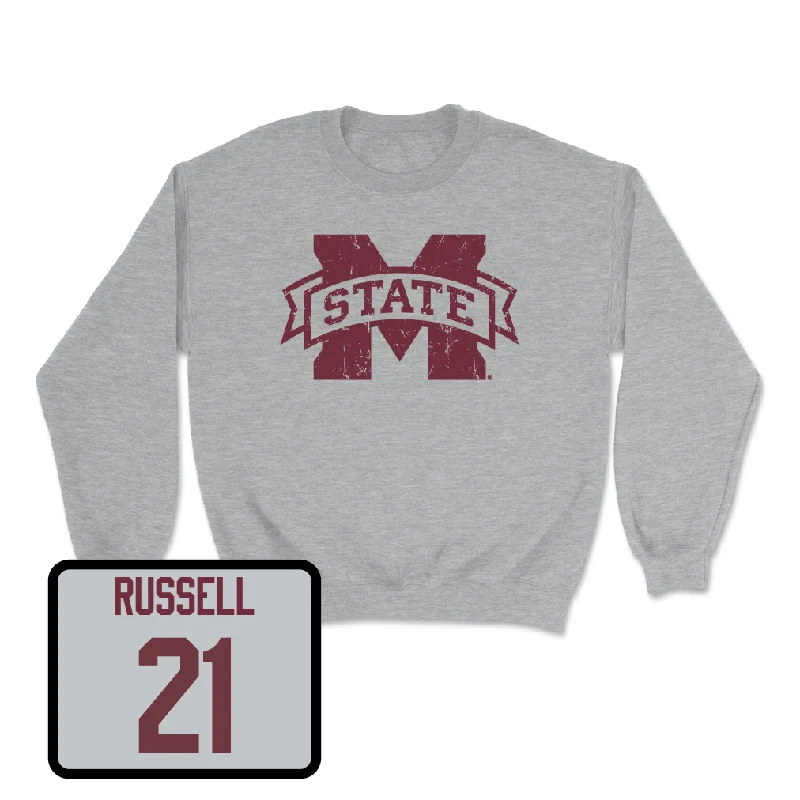 Long-Sleeve-Stylish-Sport Grey Men's Basketball Classic Crew  - MJ Russell