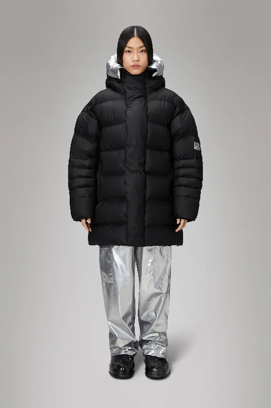 Jacket-Checked-Alta Vision Long Puffer Jacket