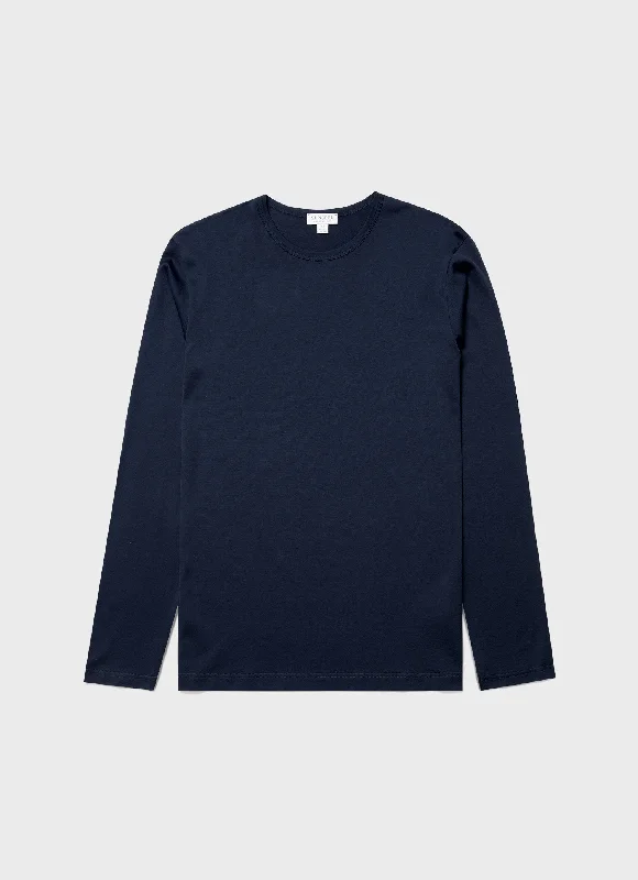 T-Shirt-Outdoor-Men's Classic Long Sleeve T-shirt in Navy