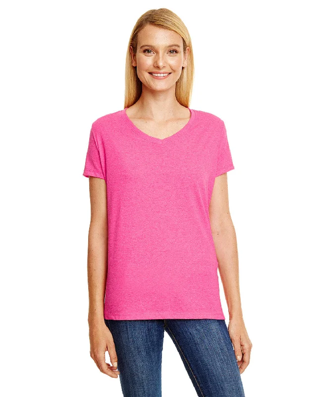 T-Shirt-Washable-Hanes 42VT Ladies' X-Temp Triblend V-Neck T-Shirt