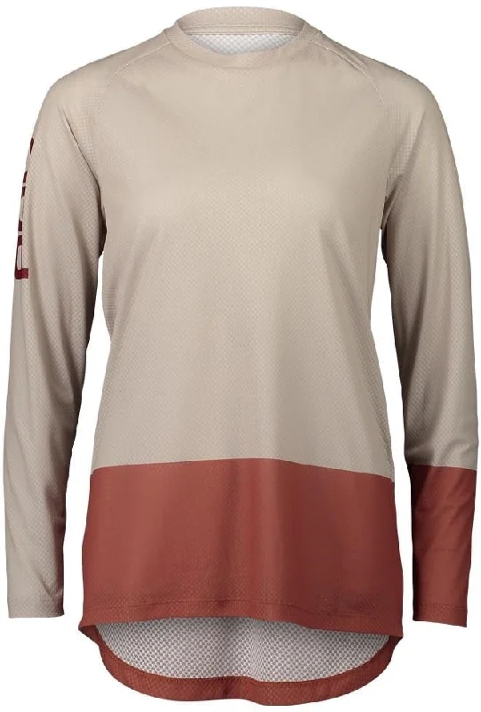 Long-Sleeve-Outdoor-POC Pure Long Sleeve MTB Jersey - Womens - Light Sandstone Beige-Himalayan Salt