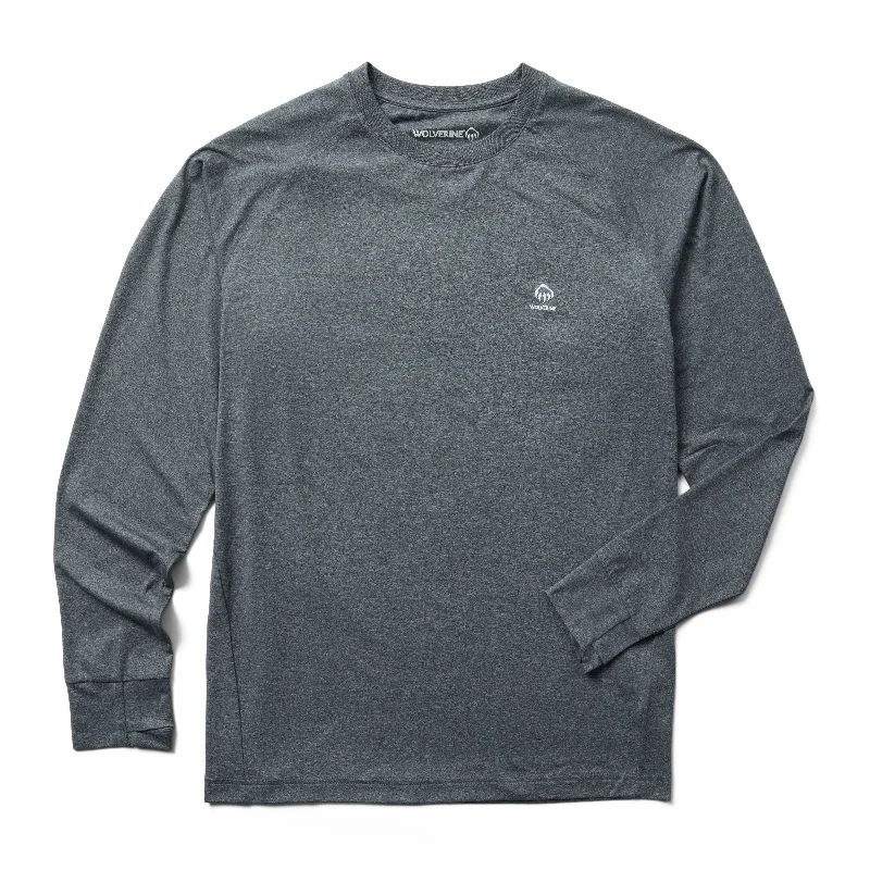 Long-Sleeve-Affordable-Wolverine Men's Cascade Performance Crew Logo Long Sleeve T-Shirt