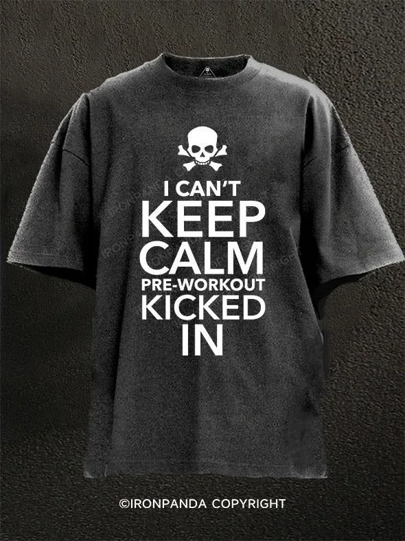 T-Shirt-Polka-Dot-I Can't Keep Calm Pre-Workout Kicked In Washed Gym Shirt