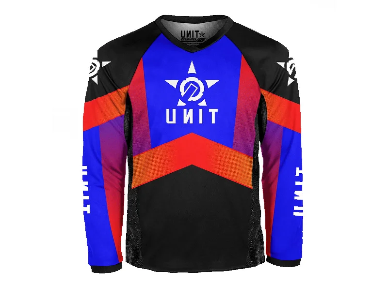 Long-Sleeve-Affordable-Unit Contender Long Sleeve MTB Jersey - Youth - Blue - 2022