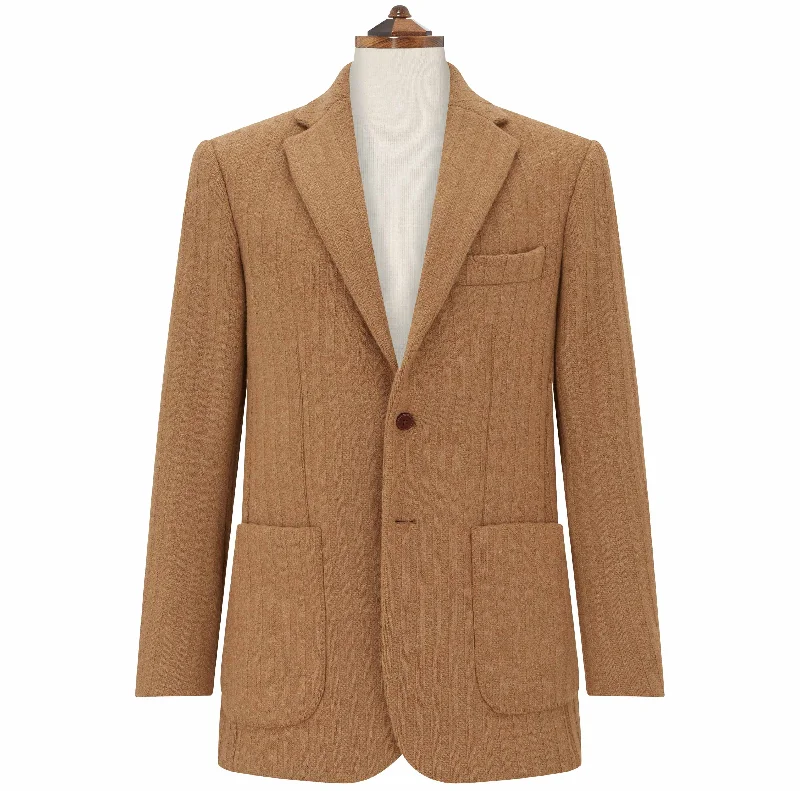 Jacket-Windproof-Edgar Beige Knitted Wool and Cashmere Jacket