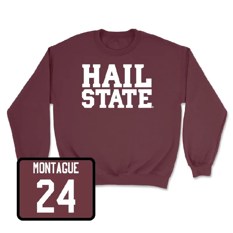 Long-Sleeve-Biker-Maroon Women's Basketball Hail Crew - Quanirah Montague