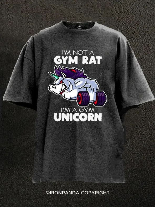 T-Shirt-Wicking-I'M A Gym Unicorn Washed Gym Shirt