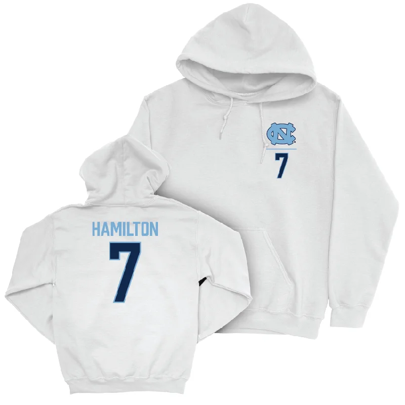 Hoodie-School-UNC Football White Logo Hoodie - Christian Hamilton