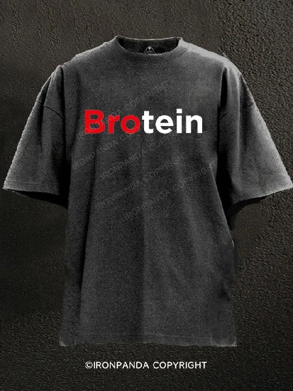 T-Shirt-Relaxed-Fit-Brotein Washed Gym Shirt