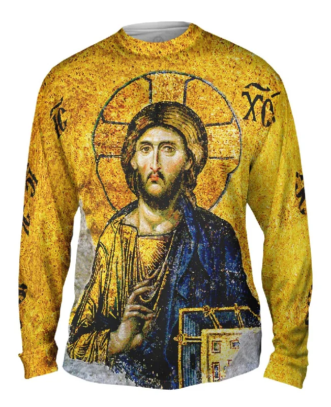 Long-Sleeve-Khaki-"Christian Orthodox Jesus Gold Hagia Sophia"