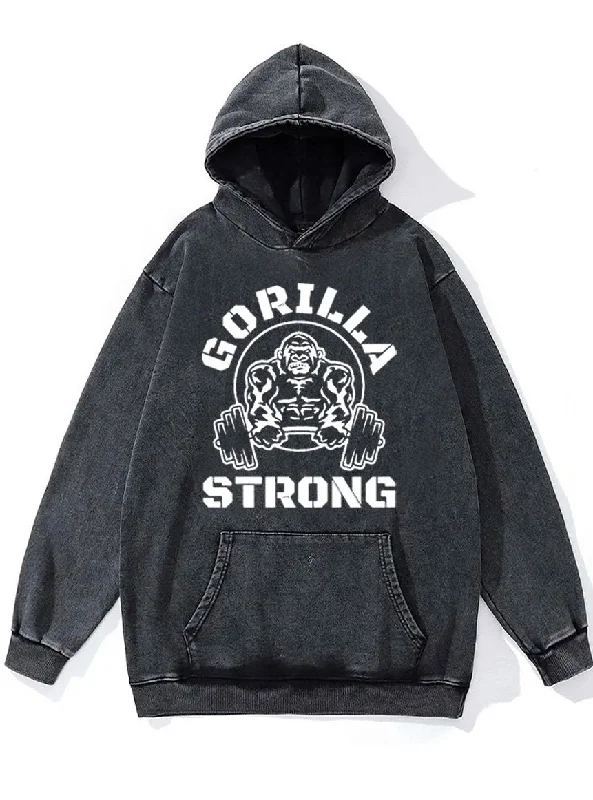 Hoodie-Vintage-gorilla strong Washed Gym Hoodie