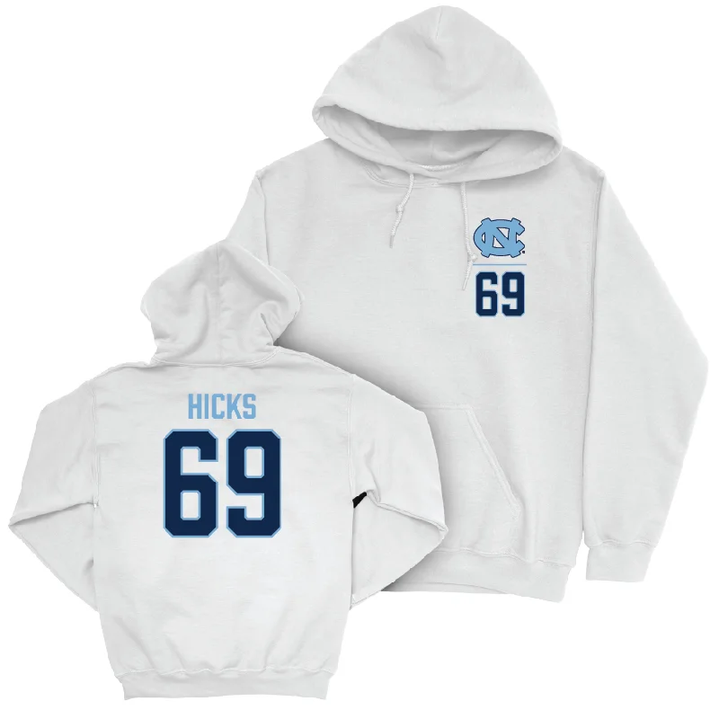 Hoodie-Boho-UNC Football White Logo Hoodie - Jarvis Hicks