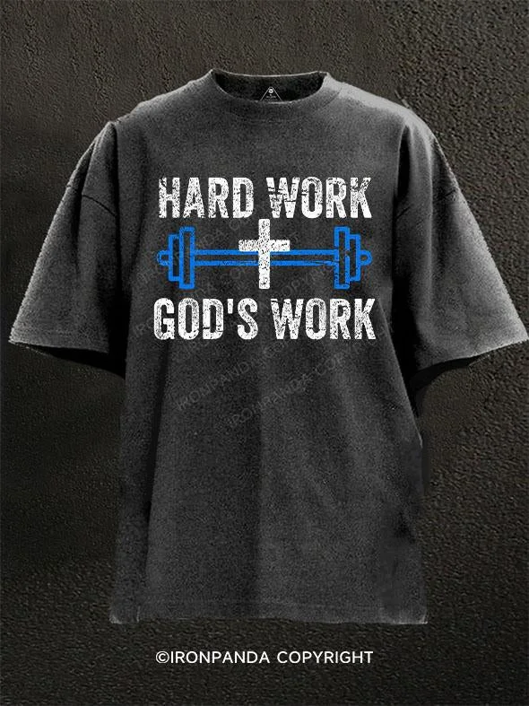 T-Shirt-Affordable-HARD WORK GOD'S WORK Washed Gym Shirt