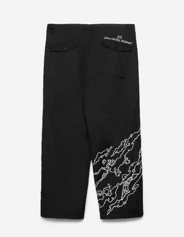 Pants-Khaki-5137 Maha Basquiat Camo Loose Snopants® Black