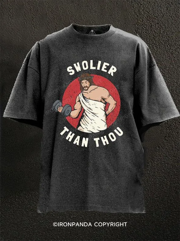 T-Shirt-Camping-Swolier Than Thou Washed Gym Shirt