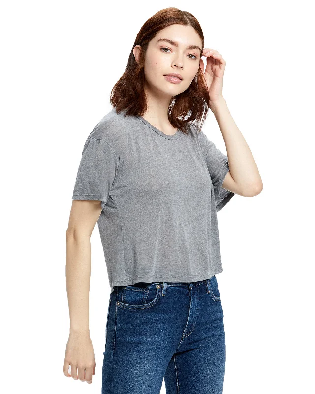 T-Shirt-Checked-US Blanks US309 Ladies' Boxy Open Neck Top