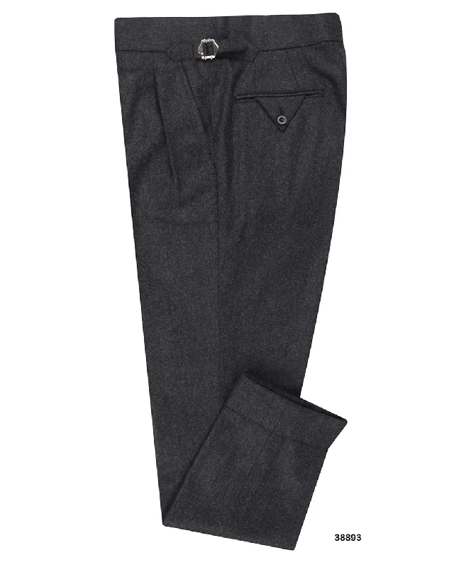 Pants-Checked-Holland Sherry Classic Worsted Flannel Dark Charcoal Flannel