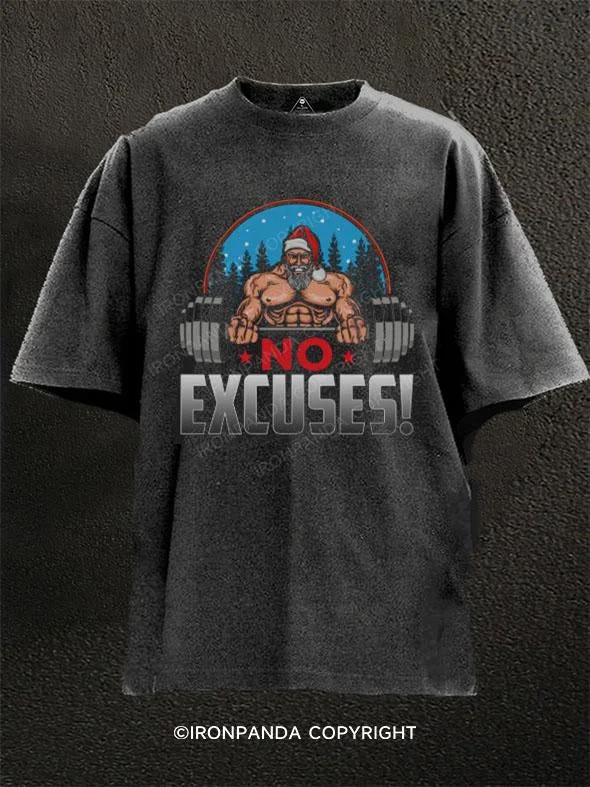 T-Shirt-Green-NO EXCUSES Washed Gym Shirt