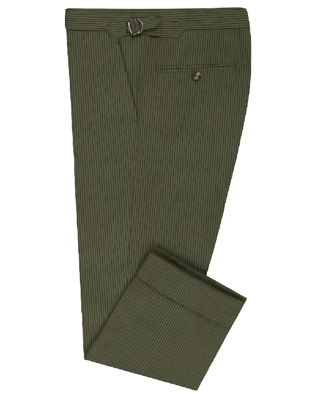 Pants-Basketball-Modrone Corduroy Green Olive - 8 Wale