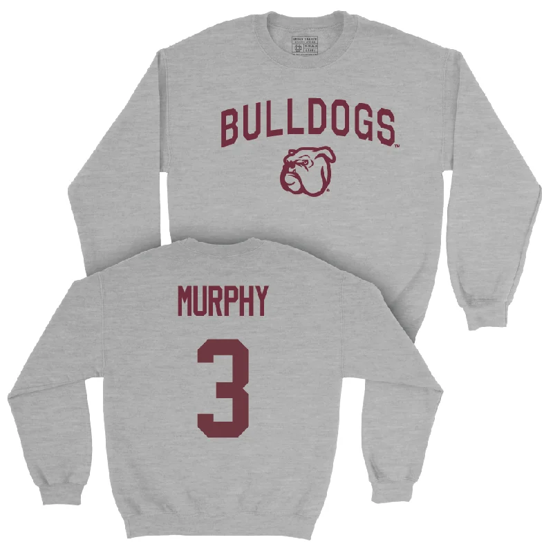 Long-Sleeve-Boho-Sport Grey Men's Basketball Bulldogs Crew  - KeShawn Murphy