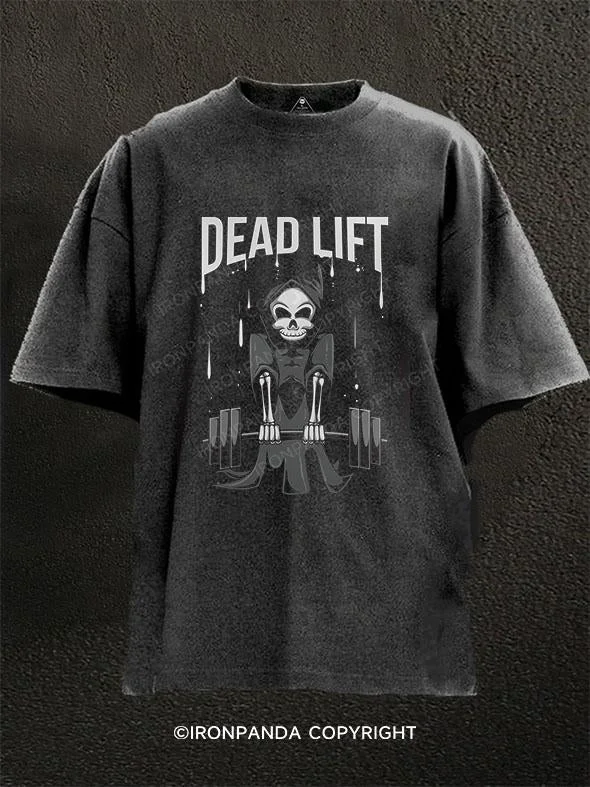 T-Shirt-Camping-Grim Reaper lifting Washed Gym Shirt