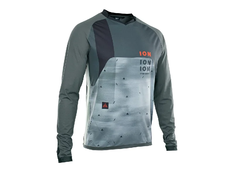 Long-Sleeve-College-ION Traze Vent Long Sleeve MTB Jersey - Thunder Gray - 2021