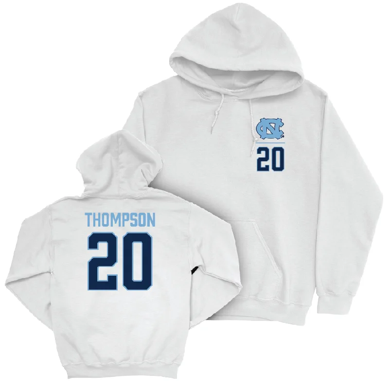 Hoodie-Warm-UNC Football White Logo Hoodie   - Jalon Thompson