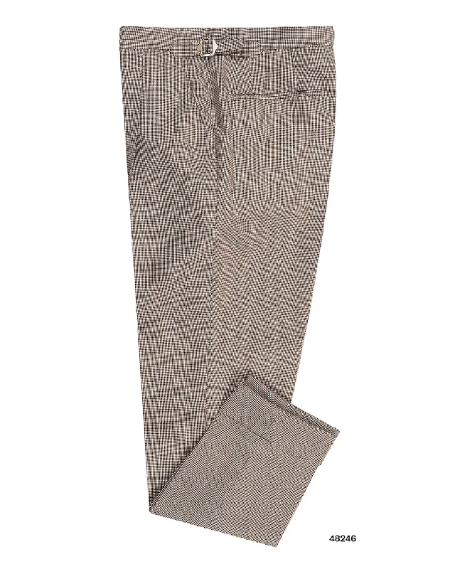 Pants-Straight-Leg-Dugdale Fine Worsted - Brown Houndstooth