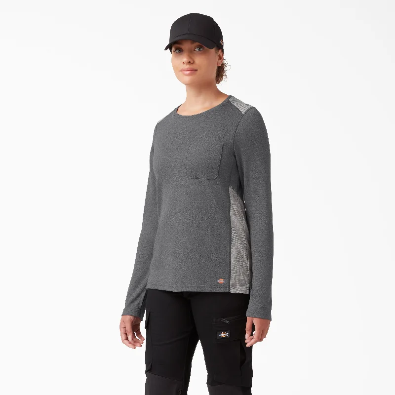 Long-Sleeve-Oversized-Dickies Women's Temp-IQ 365 Long Sleeve Pocket T-Shirt