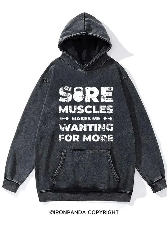 Hoodie-Techwear-Sore Muscles Washed Gym Hoodie