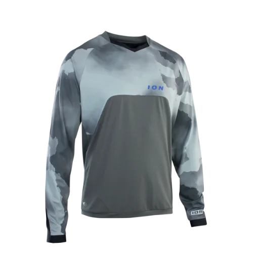 Long-Sleeve-Beige-ION Traze Amp AFT Long Sleeve MTB Jersey - Thunder Gray