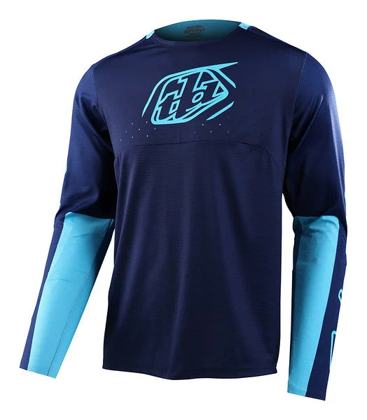 Long-Sleeve-Tie-Dye-Troy Lee Designs Sprint Long Sleeve MTB Jersey - Icon - Navy